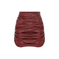 Chels Vegan Leather Mini Skirt In Burgundy