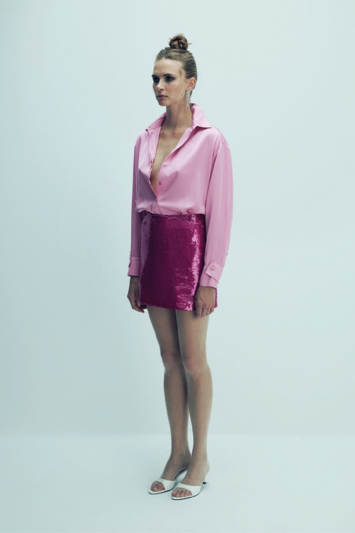 Ravenna Satin Shirt in Partfait Pink