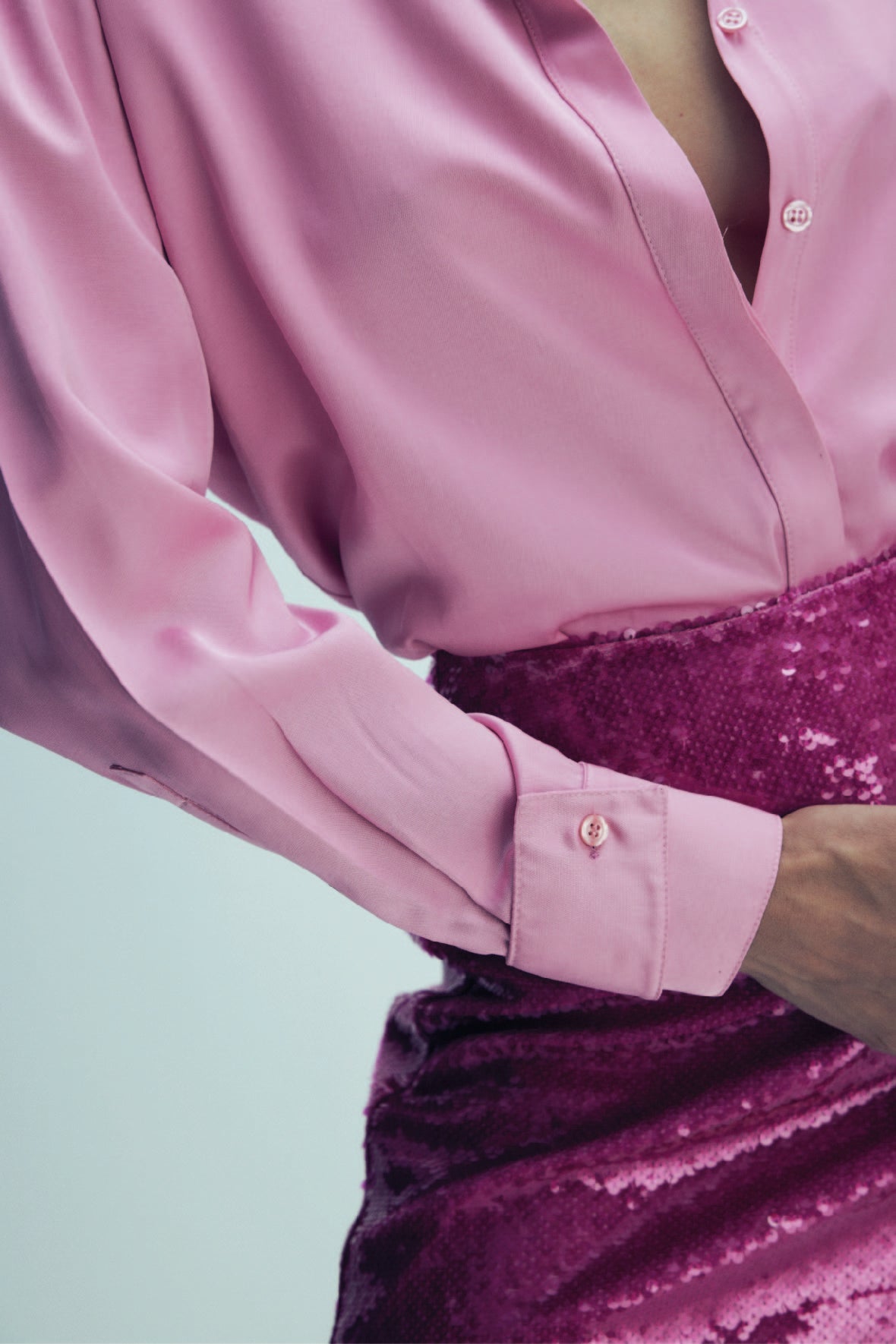 Ravenna Satin Shirt in Partfait Pink