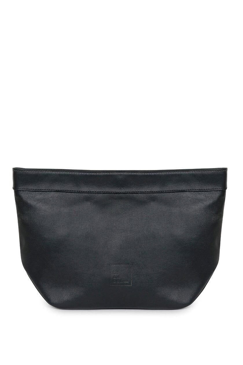 Mini leather Paper Bag Clutch - Black Clutch Leandra 