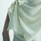 Emillien Asymmetric Satin Dress in White Swan